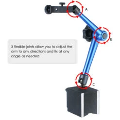 350mm Base Magnétique Bras Universels Heavy Duty Support Magnétique Cadran Base Magnétique Support Pour Cadran Numérique Test Jauge Indicateur Avec 154lbs Tirez,Bleu -Promos Outil Virtuose Magasin 60580518 3