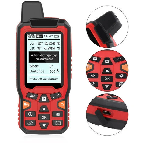 Mesure De La Zone Terrestre GPS Portable Navigation USB Compteur De Calcul De La Zone De Piste LCD Rétroéclairé Automatiquement Compteur De Trajectoire Avec Véhicule En Pente Et Mode De Correction Manuel Mesure De La Zone De Distance,Rouge 5 Mesure De La Zone Terrestre GPS Portable Navigation USB Compteur De Calcul De La Zone De Piste LCD Rétroéclairé Automatiquement Compteur De Trajectoire Avec Véhicule En Pente Et Mode De Correction Manuel Mesure De La Zone De Distance,Rouge – Image 3