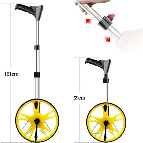 AIRAJ Roues De Mesure Roue De Distance, Roue De Mesure à Affichage Numérique De 12 Pouces, Poignée Télescopique à Trois Sections, Commutation Métrique Et En Pouces, Ruban à Mesurer Et Sac De Rangement 4 AIRAJ Roues De Mesure Roue De Distance, Roue De Mesure à Affichage Numérique De 12 Pouces, Poignée Télescopique à Trois Sections, Commutation Métrique Et En Pouces, Ruban à Mesurer Et Sac De Rangement – Image 2