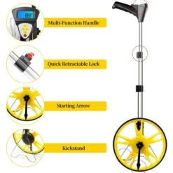 AIRAJ Roues De Mesure Roue De Distance, Roue De Mesure à Affichage Numérique De 12 Pouces, Poignée Télescopique à Trois Sections, Commutation Métrique Et En Pouces, Ruban à Mesurer Et Sac De Rangement 9 AIRAJ Roues De Mesure Roue De Distance, Roue De Mesure à Affichage Numérique De 12 Pouces, Poignée Télescopique à Trois Sections, Commutation Métrique Et En Pouces, Ruban à Mesurer Et Sac De Rangement -Promos Outil Virtuose Magasin 63923642 3