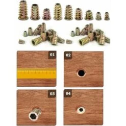 Insert Fileté En Bois Vis En Alliage De Zinc M4 M5 M6 M8 M10 Insert Fileté à Six Pans Creux Écrou Pour Meubles En Bois (120 Pièces) -Promos Outil Virtuose Magasin 65491277 3