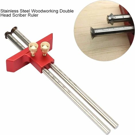 Règle En Bois, Règle De Traçage à Double Tête En Acier Inoxydable Pour Le Travail Du Bois 6 Règle En Bois, Règle De Traçage à Double Tête En Acier Inoxydable Pour Le Travail Du Bois – Image 4