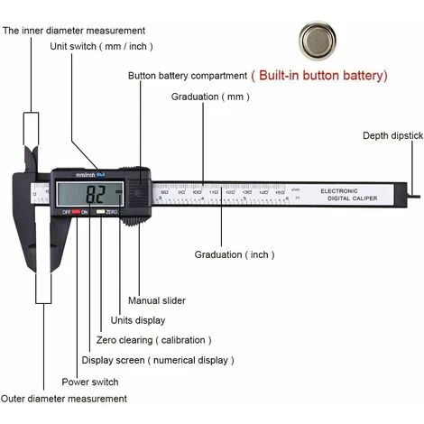 6 / 150mm LCD Digital Caliper Électronique Vernier Micromètre Outil De Mesure 4 6 / 150mm LCD Digital Caliper Électronique Vernier Micromètre Outil De Mesure – Image 2
