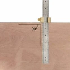 Ruler Outil Laiton Acier Règle Bloc De Positionnement Du Bois Ligne Locator Stop Block Outil De Mesure Bloc De Positionnement De Règle,avec 300mm Règle En Acier (Doré) -Promos Outil Virtuose Magasin 65746654 5