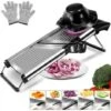 Mandoline Inox Professionnelle, Mandoline De Cuisine Multifonction à Epaisseur De Tranche Réglable, Avec Protège Main Et Gants De Sécurité 2 Mandoline Inox Professionnelle, Mandoline De Cuisine Multifonction à Epaisseur De Tranche Réglable, Avec Protège Main Et Gants De Sécurité -Promos Outil Virtuose Magasin 65810331 1