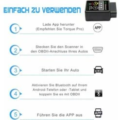 Appareil De Diagnostic Professionnel Bluetooth OBD2, Adaptateur De Voiture OBD II Pour Appareil De Diagnostic De Voiture - Compatible Avec Tous Les Véhicules, Connecteur OBD2 De Diagnostic De Voiture -Promos Outil Virtuose Magasin 66964532 3
