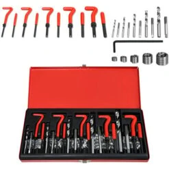 Froadp 131pcs Kits De Réparation De Filetage, Y Compris Les Manchons De Foret Helicoil, M5 M6 M8 M10 M12 Kit D'outils De Douille Filetée Avec Mallette En Acier Pour La Réparation De Moteur De Voiture