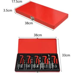 Froadp 131pcs Kits De Réparation De Filetage, Y Compris Les Manchons De Foret Helicoil, M5 M6 M8 M10 M12 Kit D'outils De Douille Filetée Avec Mallette En Acier Pour La Réparation De Moteur De Voiture -Promos Outil Virtuose Magasin 67512163 3