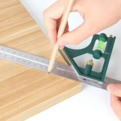 MINKUROW 12-Pouces Règle à Angle Droit Combinaison Carrée Combinaison Multifonctionnelle Universelle En Acier Inoxydable Réglable Outils De Mesure De Règle à Angle Droit(vert） -Promos Outil Virtuose Magasin 68611926 3