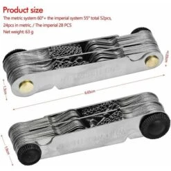 Outil Jauge De Filetage Inox, Jauge à Vis Avec 52 Lames Centre Gage Jauge à Pas 55 ° Et 60 ° (Métrique + Impérial) Cisea -Promos Outil Virtuose Magasin 69278484 4