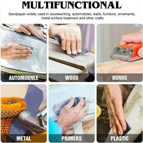 Papier De Verre 1000/1500/2000/2500/3000/5000 Papier Abrasif Sec à Grain Sec Pour Bois, Ponçage De Métal Et Polissage Automobile 5 Papier De Verre 1000/1500/2000/2500/3000/5000 Papier Abrasif Sec à Grain Sec Pour Bois, Ponçage De Métal Et Polissage Automobile – Image 3