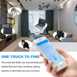 Traceur GPS Chien, Mini Dog GPS Tracking Device Key Finder Locator Round Hidden Small Portable Tracking Device Bluetooth Intelligent Anti-Lost Device For Bagages, Véhicule, Enfant, Pet (Bleu) -Promos Outil Virtuose Magasin 69625953 5
