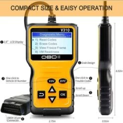 OBD2 Scanner Universel OBD II Scanner Lecteur De Code De Défaut De Moteur Automobile CAN Diagnostic Outil D'Analyse Pour Les Voitures De Protocole OBDII Depuis 1996 (Jaune) -Promos Outil Virtuose Magasin 70393069 5
