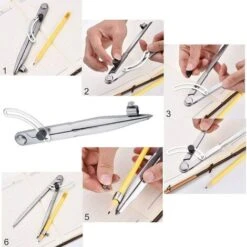 ELLE Boussole Diviseur De D'aile, Marquage En Acier Au Carbone Boussole, Compas à Pointes Sèches, Pour Dessin De Cercles, Menuiserie, Travail Des Métaux Et Travail Du Cuir -Promos Outil Virtuose Magasin 70978549 3