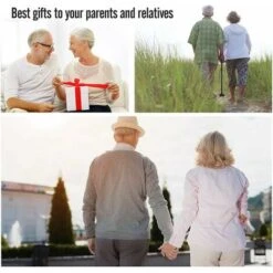 Canne De Marche Pliante Avec Lumière LED, Hauteur Réglable Bâton De Marche Pliable Pour Personnes Âgées, Pliable Et Portable - Noir -Promos Outil Virtuose Magasin 71161710 4