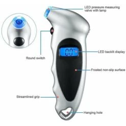 GP Jauge De Pression Des Pneus Numérique, Grand écran Rétroéclairé Portable De 150 Psi, Surveillance De La Pression Des Pneus De Haute Précision, Convient Aux Voitures, Camions Et Vélos, Tout Noir -Promos Outil Virtuose Magasin 71798450 3