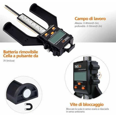 Jauge De Profondeur, 80mm Avec Tige De Sondage Règle De Vernier à Coulisse à Coulisse Numérique LCD Haute Précision Avec Plage De Mesure De 0 à 85 Mm En Bas Avec Aimant MDG01 6 Jauge De Profondeur, 80mm Avec Tige De Sondage Règle De Vernier à Coulisse à Coulisse Numérique LCD Haute Précision Avec Plage De Mesure De 0 à 85 Mm En Bas Avec Aimant MDG01 – Image 4