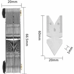 Héloise 4 Pièces Jauge à Pas, Jauge De Filetage Pour Vis En Acier Fileté 52PC Métriques + Pouces 55 ° + 60 ° Mesure De Filetage Professionnel -Promos Outil Virtuose Magasin 72045113 5