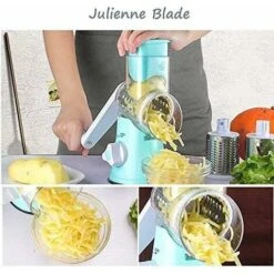 Déstockage Coupe-légumes Manuel Coupe-légumes Râpe à Tambour Moulin à Fromage Avec 3 Inserts De Tambour En Acier Inoxydable (bleu) -A -Promos Outil Virtuose Magasin 72491142 4