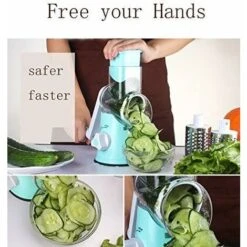 Déstockage Coupe-légumes Manuel Coupe-légumes Râpe à Tambour Moulin à Fromage Avec 3 Inserts De Tambour En Acier Inoxydable (bleu) -A -Promos Outil Virtuose Magasin 72491142 5