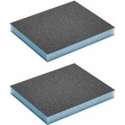 2x éponge Abrasive 120x95x10mm 2 Faces Ponçage Bois Métal Verre Plastique Porcelaine Papier Abrasif, Grain 100