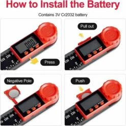 Rapporteur D'Angle Numerique �� Double ��chelle 360 Degr��s, R��gle D'Angle 200 Mm Avec ��cran Lcd Et Fonction De Verrouillage, Rapporteur Pour L'Ing��nierie, Travail Du Bois, Construction Et Mesure -Promos Outil Virtuose Magasin 73210816 4
