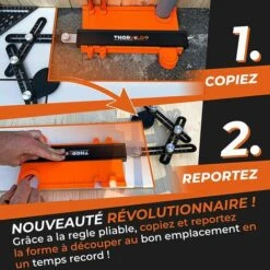 Jauge De Contour Automatique 25cm Verrouillable - CRAYON CHANTIER Et NOTICE FR - Copieur De Contour Pour Traçage Gabarit De Decoupe Carrelage Et Parquet Zhuoxuan -Promos Outil Virtuose Magasin 74247256 3