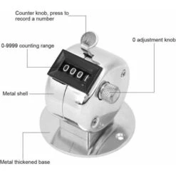 YIDOMDE Compteur Manuel En Métal Argenté Compteur De Paume Mécanique Compteur Manuel à 4 Chiffres Fournitures Pour Entradeneur Sportif -Promos Outil Virtuose Magasin 75334488 3