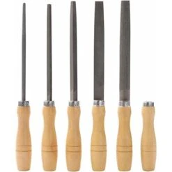 Ensemble De Limes En Acier à Haute Teneur En Carbone Avec Manches En Bois Lime Pour Bois, Métal, Plastique, 5 Pièces (lime En Acier, Moyenne) -Promos Outil Virtuose Magasin 75357096 3