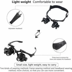 Loupe Avec Lumière LED，Loupe De Bijoutier Loupe De Réparation De Montre Avec 8 Lentilles Interchangeables-2,5X 4X 6X 8X 10x 15x 20x 25x Pour Travaux Rapprochés -Promos Outil Virtuose Magasin 75357949 5