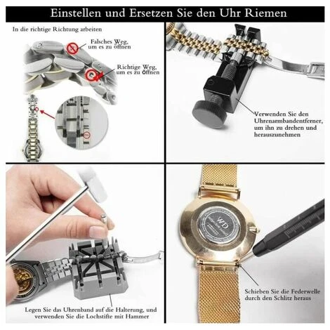 GP 153 Pièces Outil De Montre Professionnel Taille Réglable Ouvre-boîtier Tournevis Bracelet Changement De Batterie Kit D'outils Pour La Plupart Des Montres 5 GP 153 Pièces Outil De Montre Professionnel Taille Réglable Ouvre-boîtier Tournevis Bracelet Changement De Batterie Kit D'outils Pour La Plupart Des Montres – Image 3