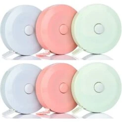 YIDOMDE Lot De 6 Jolis Rubans à Coudre Ruban à Mesurer Rétractable Pour Les Mesures Du Corps 152,4 Cm Tissu Tailleur Tissu Tissu Ruban à Mesurer Poche Taille Ruban à Mesurer 1,5 Mètre (Macaron 3 Coule