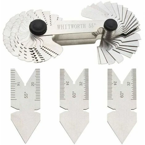 Jauge à Pas, Versailles Jauge De Filetage Pour Vis En Acier Fileté 52PC Métriques + Pouces 55 ° + 60 ° Mesure De Filetage Professionnel 3 Jauge à Pas, Versailles Jauge De Filetage Pour Vis En Acier Fileté 52PC Métriques + Pouces 55 ° + 60 ° Mesure De Filetage Professionnel