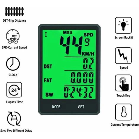 ZXPASRA Compteur Kilometrique De Vélo Sans Fil, Ordinateur De Vélo De Route Etanche Avec Support Et Accessoire 4 ZXPASRA Compteur Kilometrique De Vélo Sans Fil, Ordinateur De Vélo De Route Etanche Avec Support Et Accessoire – Image 2