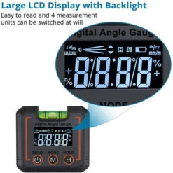 Inclinomètre LCD Numérique Avec Bulles Horizontales, Boîte Inclinée Du Rapporteur,détecteur D'angle Niveau De Jauge D'angle Magnétique Numérique,rapporteur,jauge De Biseau 9 Inclinomètre LCD Numérique Avec Bulles Horizontales, Boîte Inclinée Du Rapporteur,détecteur D'angle Niveau De Jauge D'angle Magnétique Numérique,rapporteur,jauge De Biseau -Promos Outil Virtuose Magasin 76385647 3