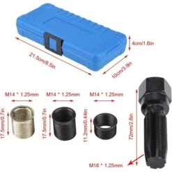 Kit De Réparation De Filetage De Bougie D'allumage 16 Pièces M14 X 1,25 Mm, Ensemble De Capuchons De Bougie D'allumage14 Mm X 1,25 Robinet -Promos Outil Virtuose Magasin 76704941 3