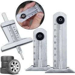 ZXPASRA Jauge De Profondeur De Pneu De Voiture, MoreChioce Pneus Jauge De Profondeur En Acier Inoxydable Portable Jauge De Profondeur Ajustable Avec Vis De Verrouillage,Couper 0 à 10 Mm -Promos Outil Virtuose Magasin 76737426 3