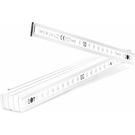 ZXPASRA Goods Règle Pliante 10x En Bois De Hêtre Issu De La Sylviculture Durable - Règle Pliante De 2 Mètres Avec 10 Sections - Règle Métrique En Blanc (10 Pièces - Blanc - Sans Motif) 3 ZXPASRA Goods Règle Pliante 10x En Bois De Hêtre Issu De La Sylviculture Durable - Règle Pliante De 2 Mètres Avec 10 Sections - Règle Métrique En Blanc (10 Pièces - Blanc - Sans Motif)