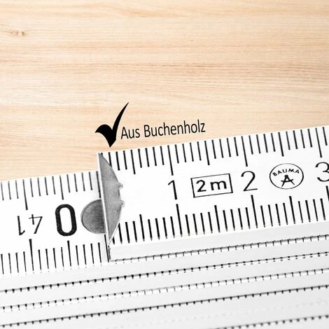 ZXPASRA Goods Règle Pliante 10x En Bois De Hêtre Issu De La Sylviculture Durable - Règle Pliante De 2 Mètres Avec 10 Sections - Règle Métrique En Blanc (10 Pièces - Blanc - Sans Motif) 4 ZXPASRA Goods Règle Pliante 10x En Bois De Hêtre Issu De La Sylviculture Durable - Règle Pliante De 2 Mètres Avec 10 Sections - Règle Métrique En Blanc (10 Pièces - Blanc - Sans Motif) – Image 2