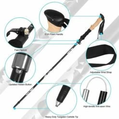 Trekking Poles Bâtons De Randonnée Réglables Aluminium Léger Bâtons De Marche Avec Poignée En Mousse Pliable Pour Senior Trekking, Marche, Randonnée, Randonnée, Ski 8 Trekking Poles Bâtons De Randonnée Réglables Aluminium Léger Bâtons De Marche Avec Poignée En Mousse Pliable Pour Senior Trekking, Marche, Randonnée, Randonnée, Ski -Promos Outil Virtuose Magasin 77207208 2