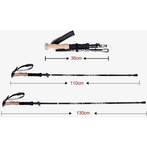 Trekking Poles Bâtons De Randonnée Réglables Aluminium Léger Bâtons De Marche Avec Poignée En Mousse Pliable Pour Senior Trekking, Marche, Randonnée, Randonnée, Ski 5 Trekking Poles Bâtons De Randonnée Réglables Aluminium Léger Bâtons De Marche Avec Poignée En Mousse Pliable Pour Senior Trekking, Marche, Randonnée, Randonnée, Ski – Image 3