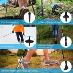 Trekking Poles Bâtons De Randonnée Réglables Aluminium Léger Bâtons De Marche Avec Poignée En Mousse Pliable Pour Senior Trekking, Marche, Randonnée, Randonnée, Ski 10 Trekking Poles Bâtons De Randonnée Réglables Aluminium Léger Bâtons De Marche Avec Poignée En Mousse Pliable Pour Senior Trekking, Marche, Randonnée, Randonnée, Ski -Promos Outil Virtuose Magasin 77207208 4