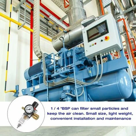 Régulateur D'air 1/4, 1/4 - Filtre à Air - Compresseur D'humidité - Séparateur D'eau Et D'huile - Régulateur De Pression - Lubrifiant Pour Compresseur Et Outils à Air 6 Régulateur D'air 1/4, 1/4 - Filtre à Air - Compresseur D'humidité - Séparateur D'eau Et D'huile - Régulateur De Pression - Lubrifiant Pour Compresseur Et Outils à Air – Image 4