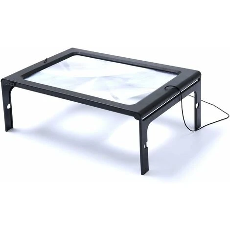 Loupe Grand Rectangle De Pleine Page 3x Loupe LED Éclairage De Bureau Pliable Personnes âgées Portatives 4 Loupe Grand Rectangle De Pleine Page 3x Loupe LED Éclairage De Bureau Pliable Personnes âgées Portatives – Image 2