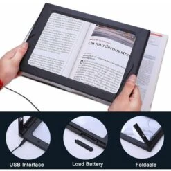 Loupe Grand Rectangle De Pleine Page 3x Loupe LED Éclairage De Bureau Pliable Personnes âgées Portatives 9 Loupe Grand Rectangle De Pleine Page 3x Loupe LED Éclairage De Bureau Pliable Personnes âgées Portatives -Promos Outil Virtuose Magasin 78365481 3