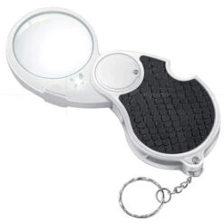 Lot De 2 Loupes De Poche Avec Lumière LED, 5 X Pour Bijoux, Diamants, Pierres Précieuses, Montres, Loisirs - Noir