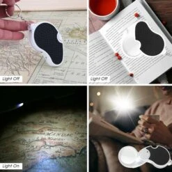 Lot De 2 Loupes De Poche Avec Lumière LED, 5 X Pour Bijoux, Diamants, Pierres Précieuses, Montres, Loisirs - Noir -Promos Outil Virtuose Magasin 78393043 4