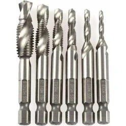 MINKUROW Robinet Hexagonal Forets À Queue Hexagonale Taraud À Vis À Tête Hexagonale Hexagonale Outils Tarauds De Machine Robinets Hss Hexagonal Tarauds À Goujure Hélicoïdale Hss M3-M10 6 Pièces