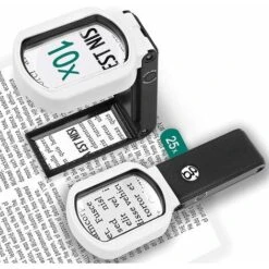 Loupe Sur Pied 25X 10X Avec Support Pliant Loupe LED éclairée Pour Lecture, Réparation, Couture - 85 X 55 Mm