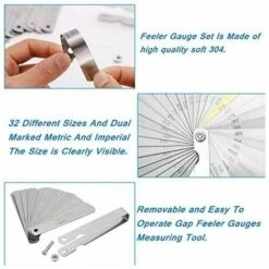 Jauge D'épaisseur, Jeu De Cales D'épaisseur, 32 Lames En De Marquage Métrique/impérial, Pour La Mesure De L'espace Libre Largeur/Épaisseur Tailles -Promos Outil Virtuose Magasin 78948708 3
